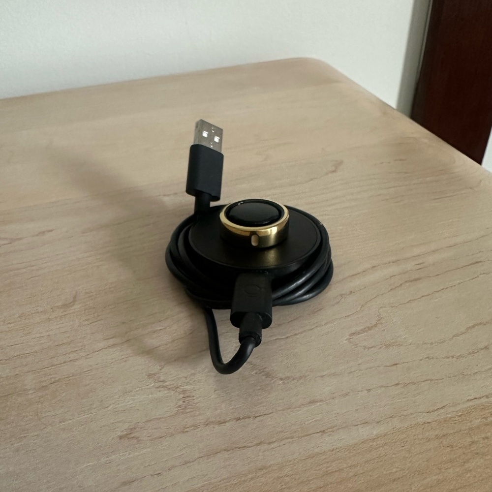 Oura Charging Dock and Cable - Black and Gold